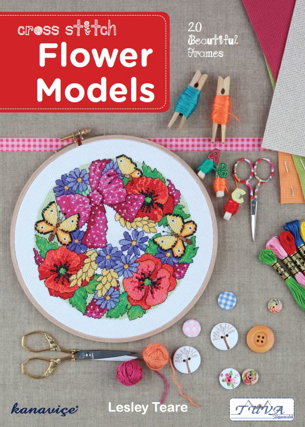 Cross Stitch Flower Models by Lesley Teare