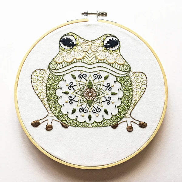 Frog Embroidery Kit by Cinnamon Stitching