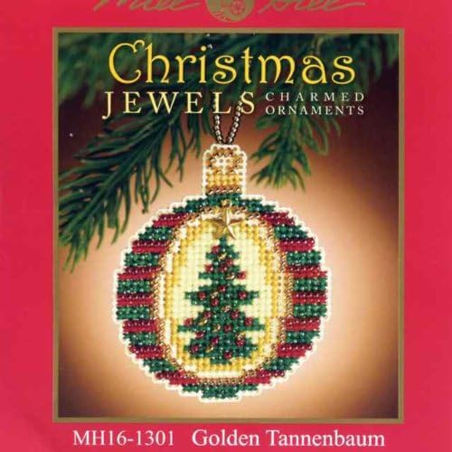 Golden Tannenbaum - Mill Hill Christmas Jewels Beaded Ornament Cross Stitch Kit (MH16-1301)
