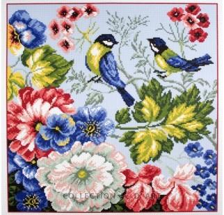 Birds - Printed Aida PA0953 by Collection D'Art