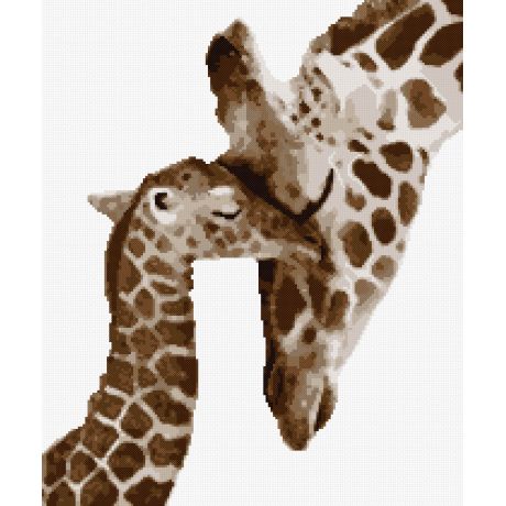 Giraffe and her Girafon Cross Stitch Kit Code 1969 - Ref 5047 by Marie Coeur