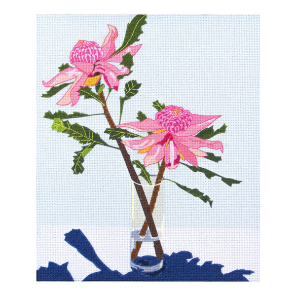 Pink Waratah Printed Half Stitch Kit 583107-NW.007 by Leuts