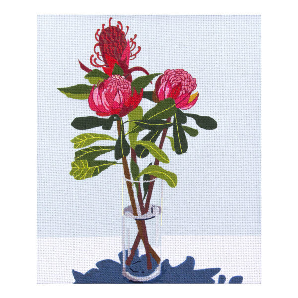 Red Waratah Printed Half Stitch Kit 583107-NW.008 by Leuts