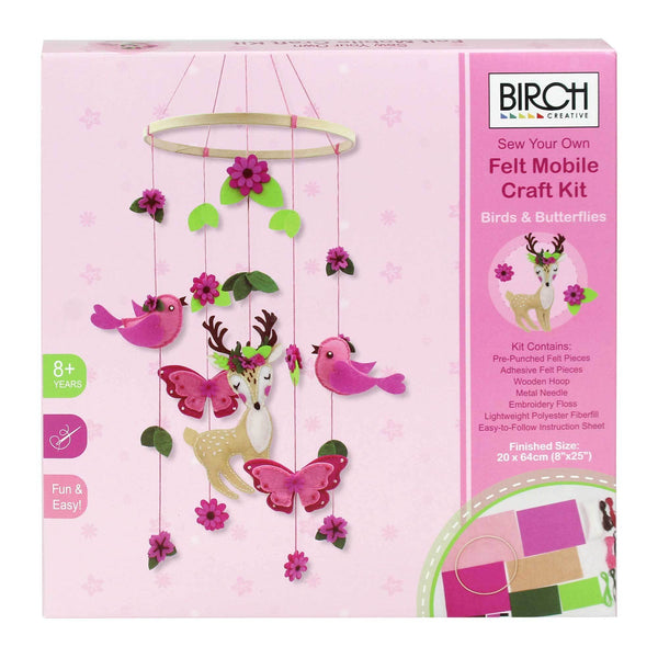 Birds & Butterflies Felt Mobile Craft Kit by Birch 585235