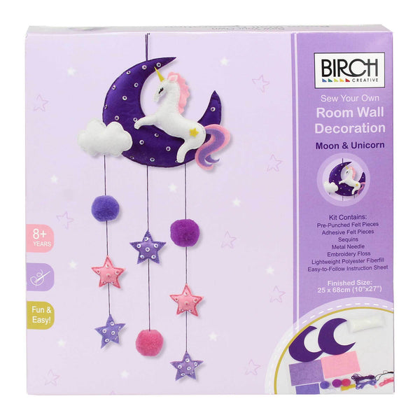 Moon & Unicorn Room Wall Decoration Felt Craft Kit by Birch 585235