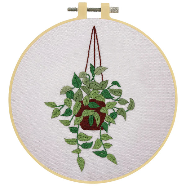 Hanging Pot Embroidery Kit with 15cm Hoop by Make it