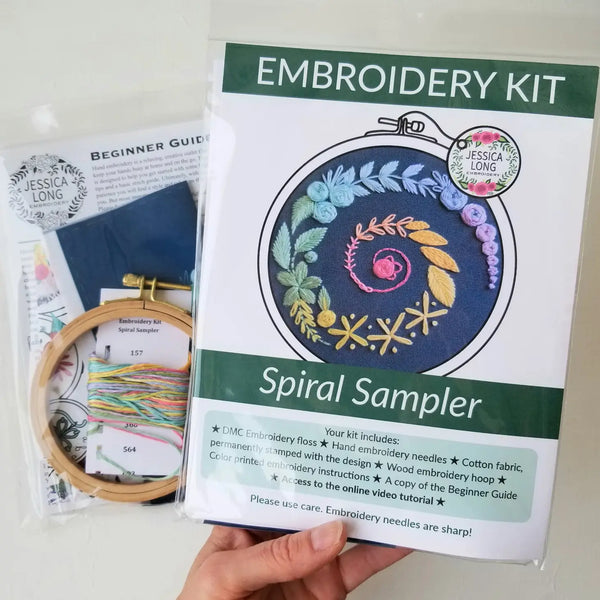 Spiral Sampler Embroidery Kit by Jessica Long