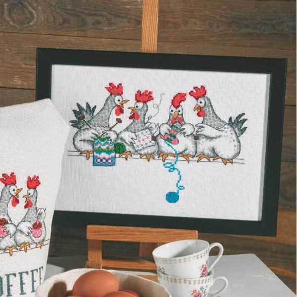 Chicken Talk Cross Stitch Kit by Permin 92-0436