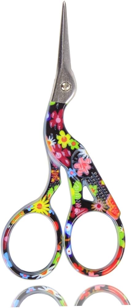 Stork Embroidery Scissors - Floral