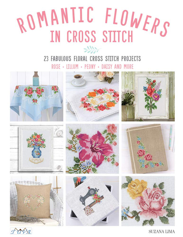 Romantic Flowers in Cross Stitch by Suzana Lima