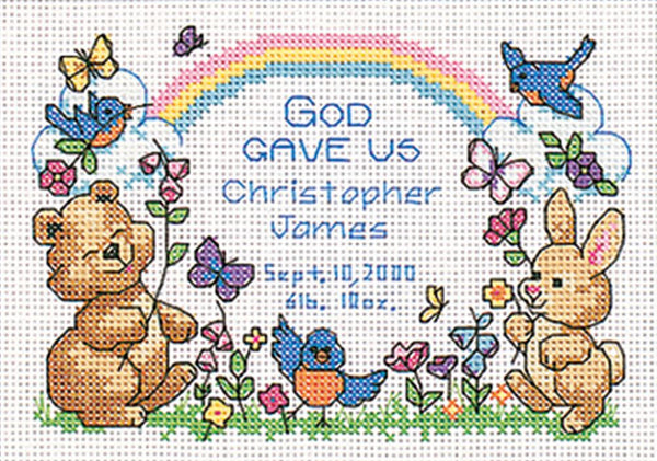 God's Babies Birth Record Cross Stitch Kit 6802 by Dimensions