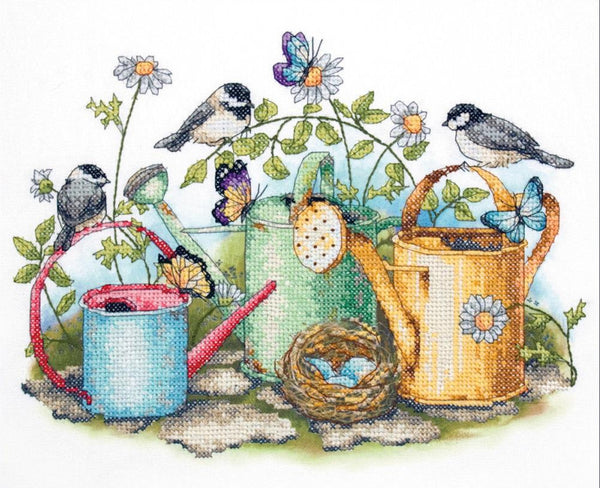 Watering Cans Stamped Cross Stitch  Kit - 70-03243 by Dimensions