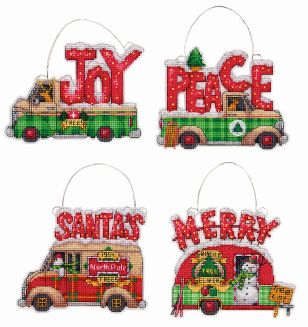 Holiday Truck Ornaments Cross Stitch Kit 70-08974 by Dimensions