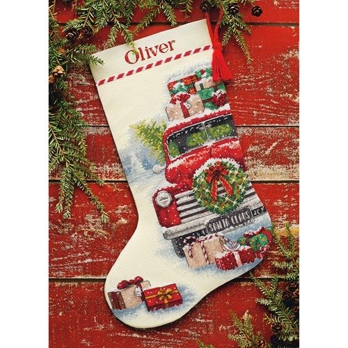 Santa's Truck Stocking Cross Stitch Kit 70-08986 by Dimensions