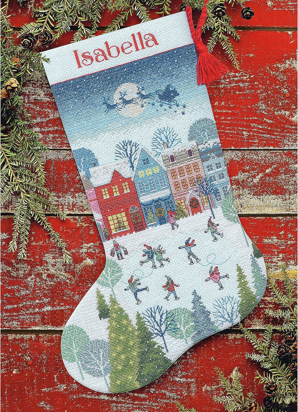 Skating Stocking Cross Stitch Kit 70-09602 by Dimensions