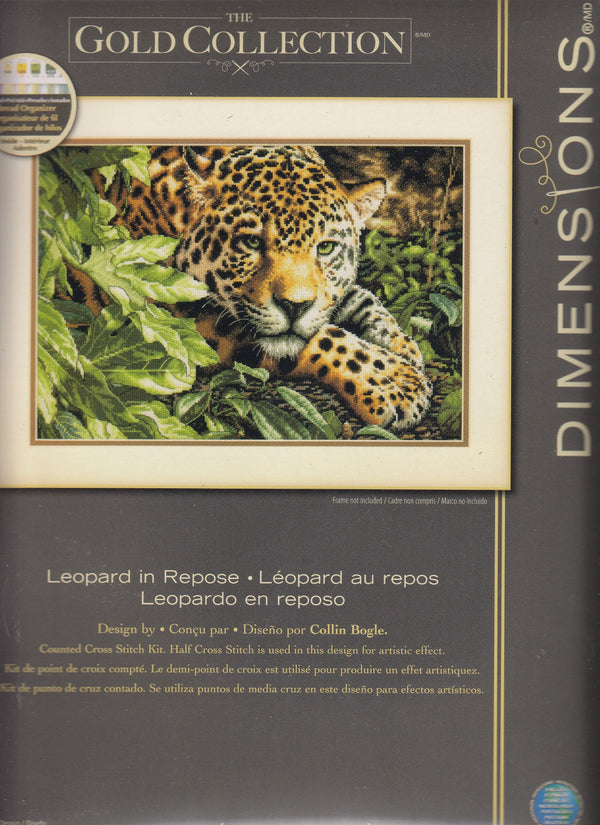 Leopard in Repose 70-35300 Gold Collection by Dimensions