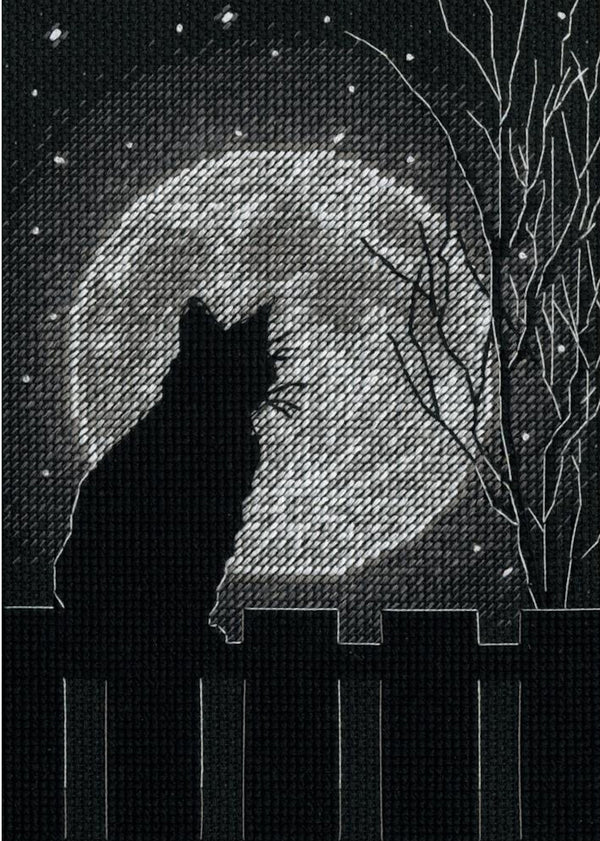 Black Moon Cat Cross Stitch Kit 70-65212 by Dimensions