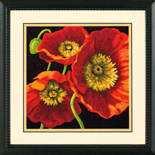 Red Poppy Trio on Needlepoint Kit 71-20073 by Dimensions