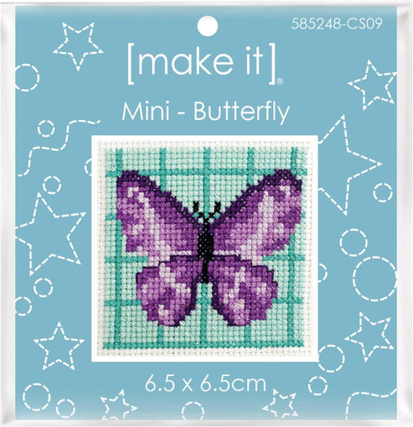 Butterfly Mini Cross Stitch Kit by Make It 585248-CS09