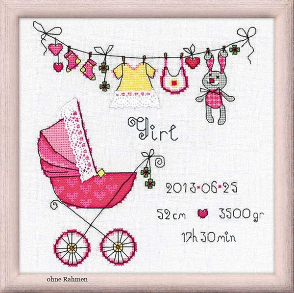 It's a Girl Cross Stitch Kit by Riolis 1417