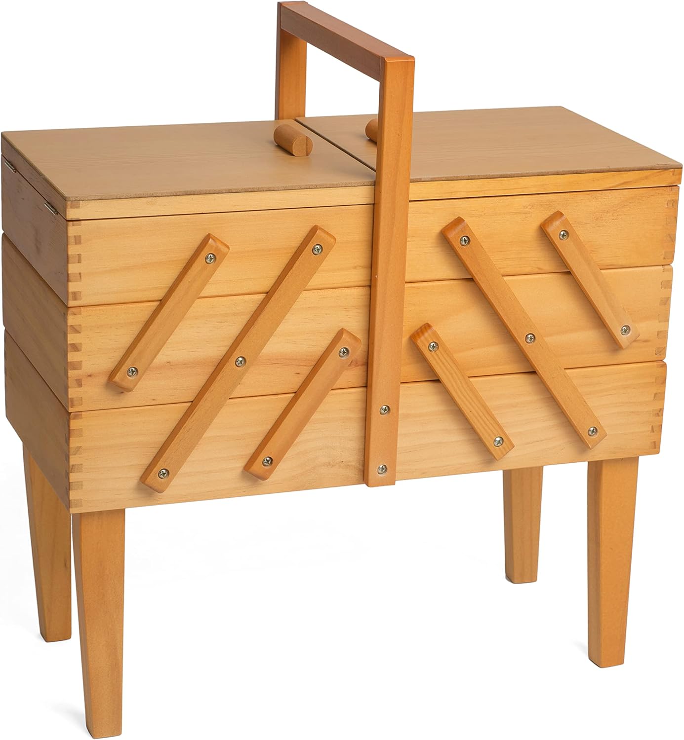 Hobby Gift Cantilever Sewing Box 3 Tier Wooden with Legs GB8550 ...