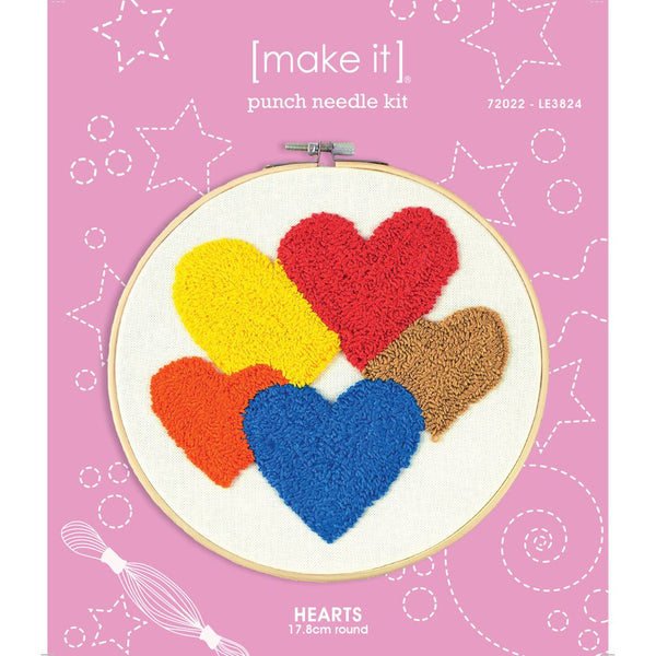 Hearts Punch Needle Kit by Make IT