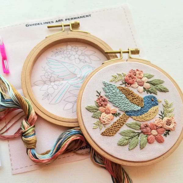 Bluebird Sampler Embroidery Kit by Jessica Long