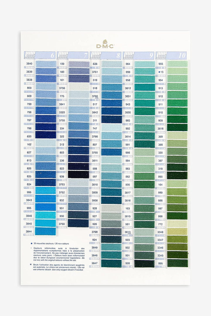 Wdl Chart DMC Colour Card - Real Thread Colour Chart Card – Stitchers' Corner ...