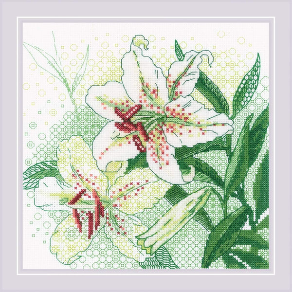 White Lilies Cross Stitch Kit by Riolis 1915