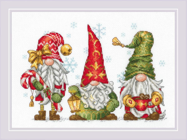 Jolly Gnomes Cross Stitch Kit by Riolis 2234