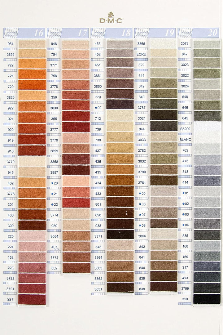DMC Colour Card - Real Thread Colour Chart Card – Stitchers' Corner ...