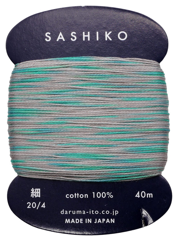 Sashiko Thread Thin Variegated 301 - Rain Sounds