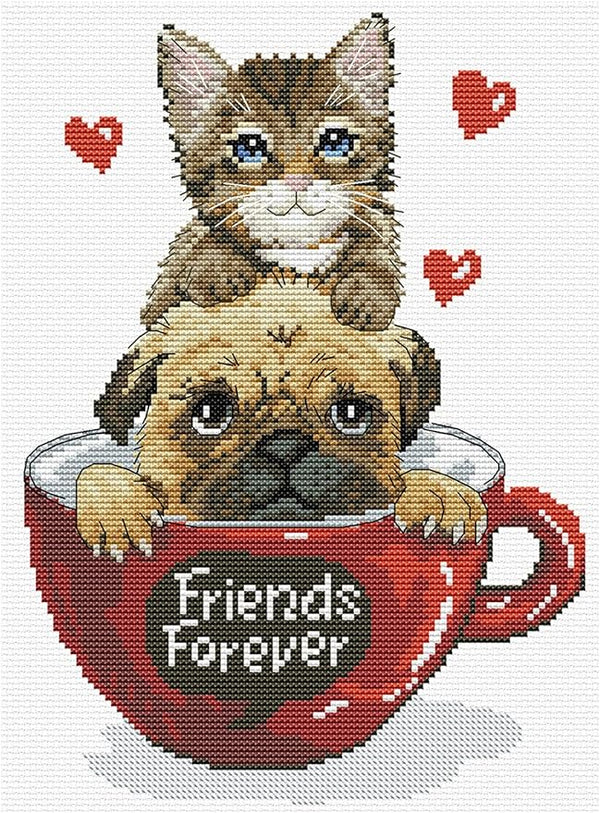 Friends Forever - No Count Cross Stitch Kit by Ladybird