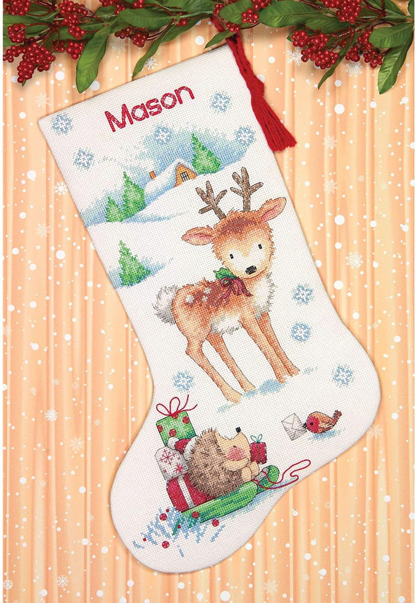 Reindeer & Hedgehog Stocking Cross Stitch Kit 70-08978 by Dimensions