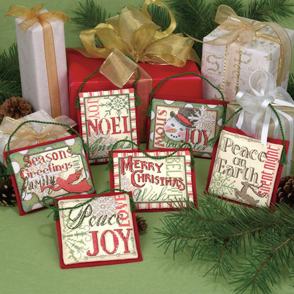 Christmas Sayings Ornaments Cross Stitch Kit 08827 by Dimensions