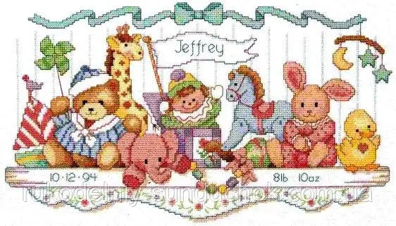 Toy Shelf Birth Record - Counted Cross Stitch Kit 03729