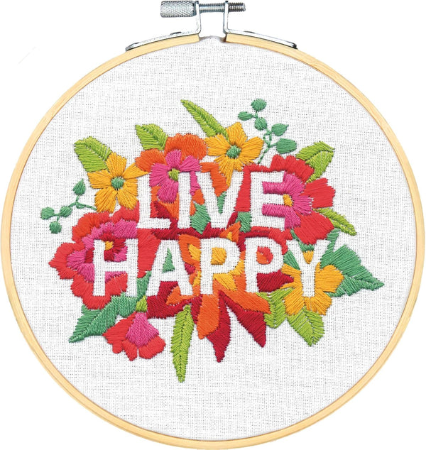 Live Happy Embroidery Kit 72-76107 by Dimensions