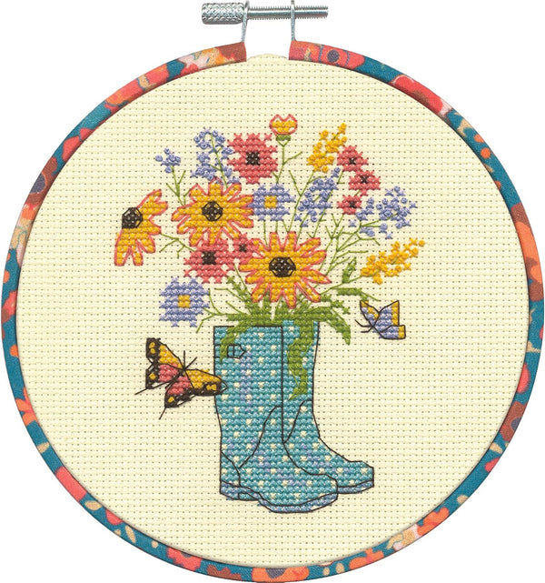 Floral Boots Cross Stitch Kit 72-76320 by Dimensions