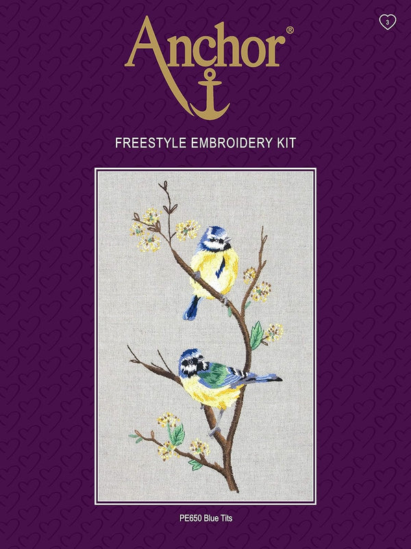 Blue Tits Freestyle Embroidery Kit PE650 by Anchor