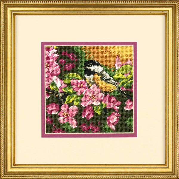 Chickadee in Pink Needlepoint Kit 71-07244 by Dimensions