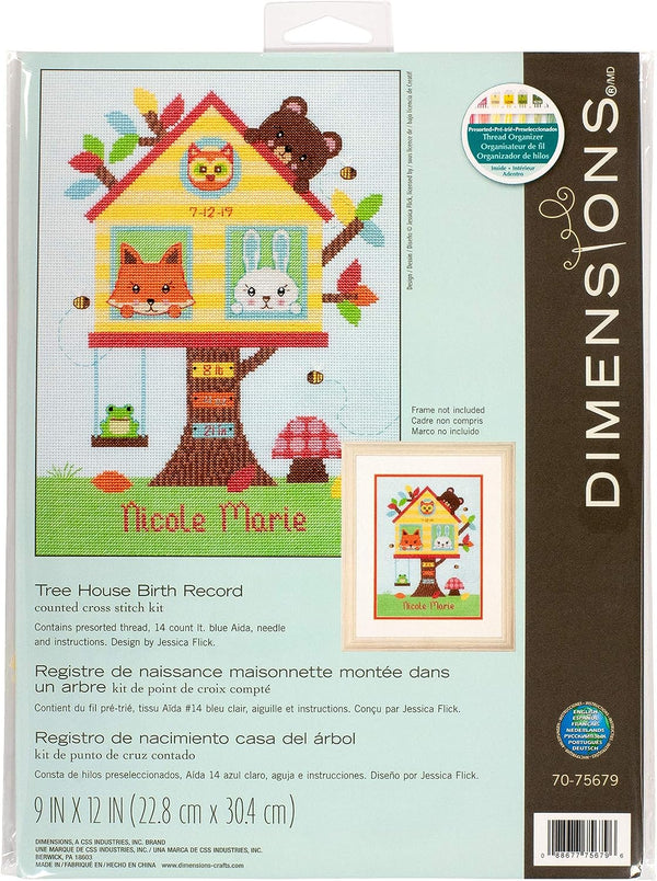 Tree House Birth Record Counted Cross Kit by Dimensions 70-75679