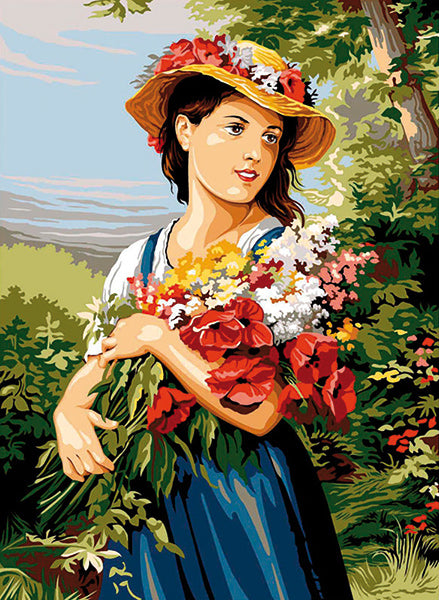 La Jeune Fille Au Bouquet- Tapestry Canvas by SEG de Paris 929.535