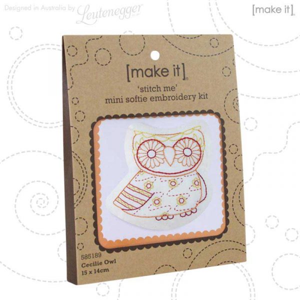 Cecilie Owl Mini Softie Embroidery Kit by Make It 585189