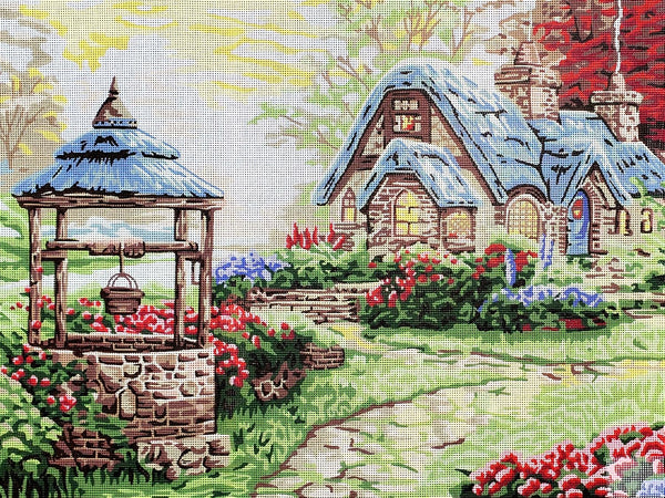 Cottage with Well Tapestry Canvas by Gobelin L 10.560