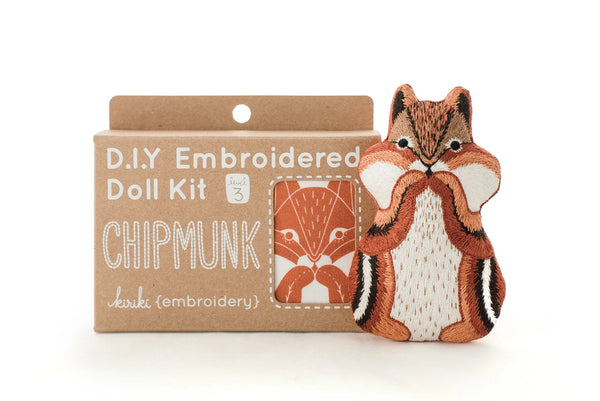 Chipmunk D.I.Y Embroidered Doll Kit by Kiriki Press