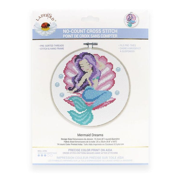 Mermaid Dreams - No Count Cross Stitch Kit by Ladybird 240.055