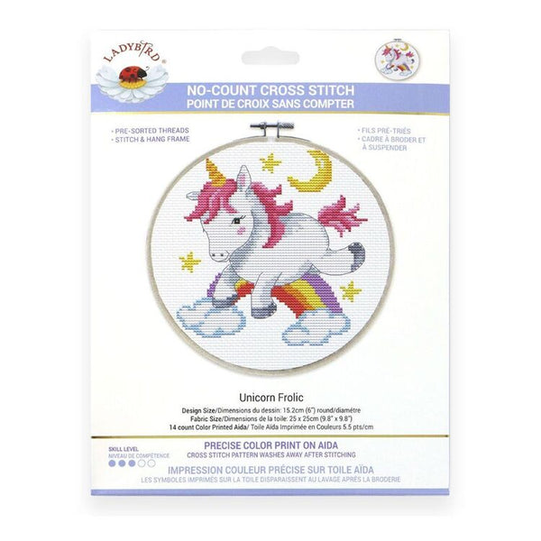 Unicorn Frolic - No Count Cross Stitch Kit by Ladybird 240.056