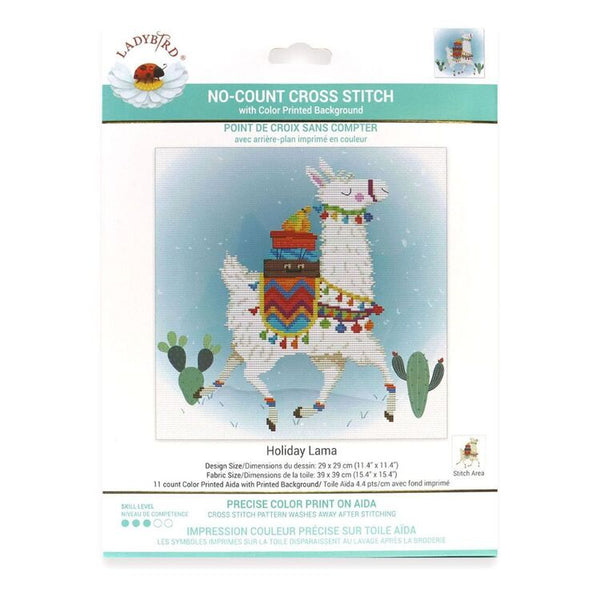 Holiday Llama No Count Cross Stitch Kit by Ladybird 450.043