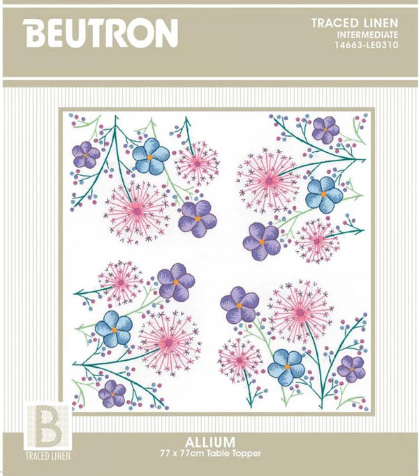 Allium Traced Linen Table Topper Kit 14663-LE0310 by Beutron