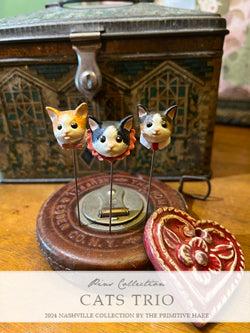 Cats Trio Pin Set by The Primitive Hare